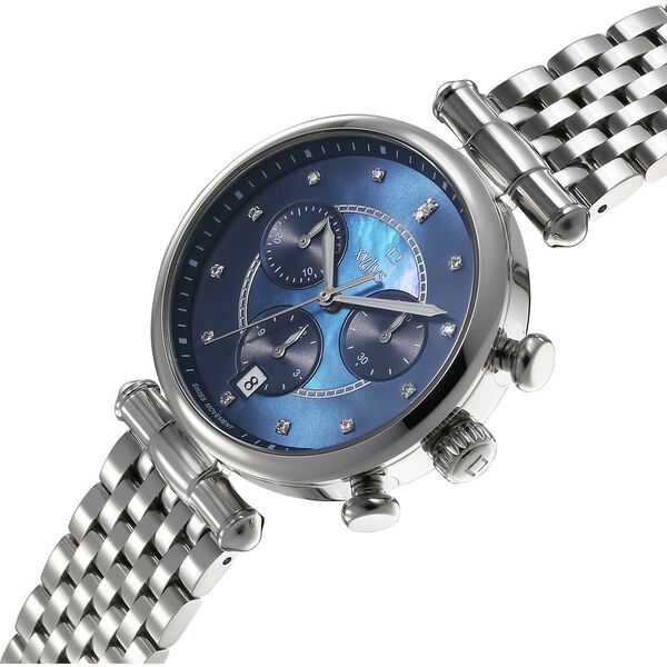 Xylys Quartz Chronograph Blue Dial Silver Stainless Steel Strap Watch For Women - image number 2