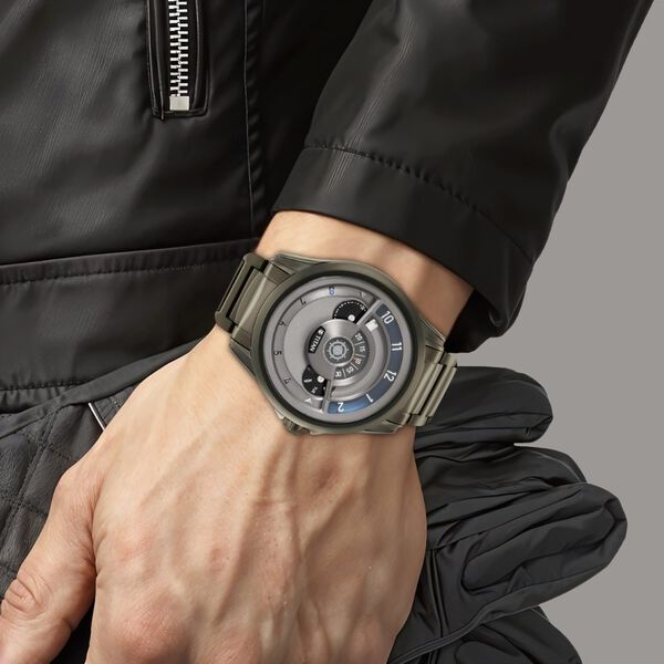 Titan Maritime Quartz Multifunction Anthracite Dial Stainless Steel Strap Watch for Men - image number 6