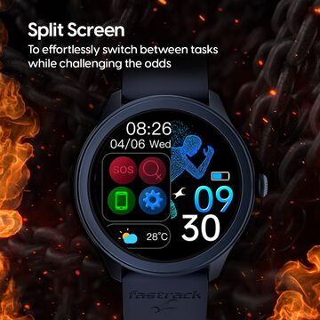 Fastrack Reflex Invoke Smartwatch Blue: BT Calling, Advanced Chipset, Breathing Rate, IP68