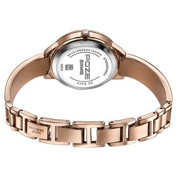 Poze By Sonata Quartz Analog Pink Dial Two Toned Metal Strap Watch For Women