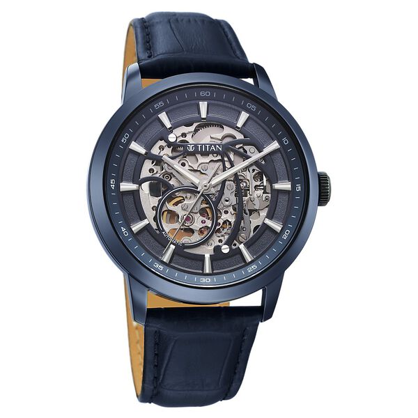 Titan Phoenix Skeletal Automatic Analog with Blue Leather Strap Watch for Men - image number 1