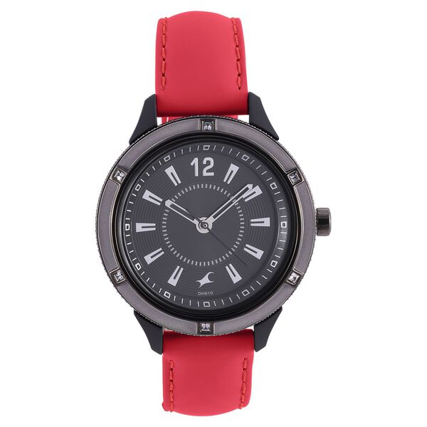 Fastrack Modular Quartz Analog Black Dial Leather Strap Watch for Girls - image number 1