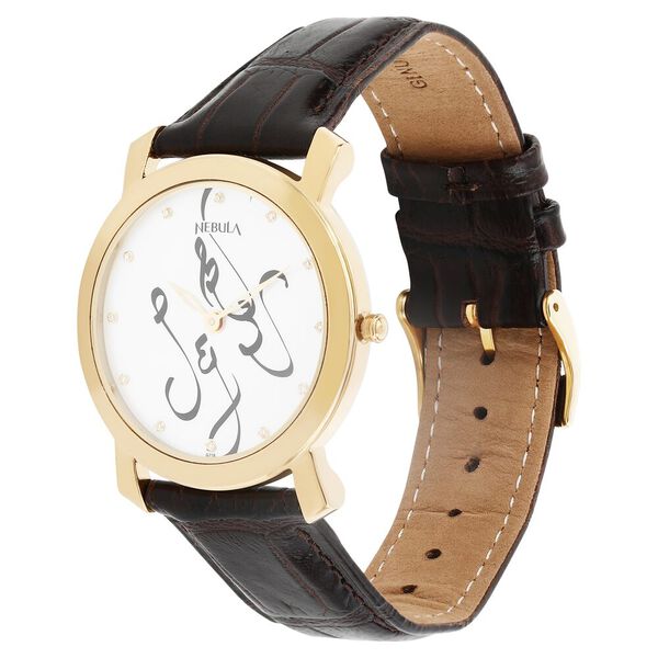 Titan Nebula Calligraphy Quartz Analog 18 Karat Solid Gold Watch for Men - image number 2