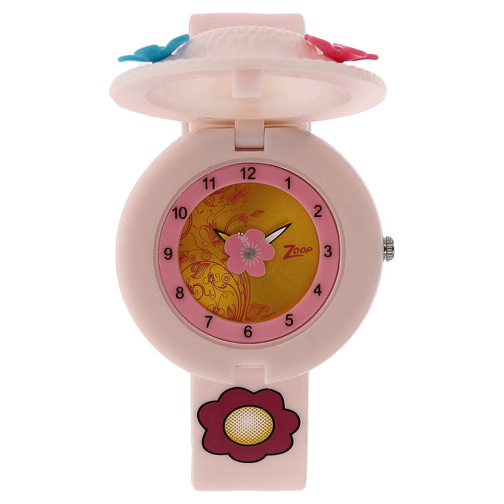 Buy Online Zoop By Titan Quartz Analog Golden Dial PU Strap Watch