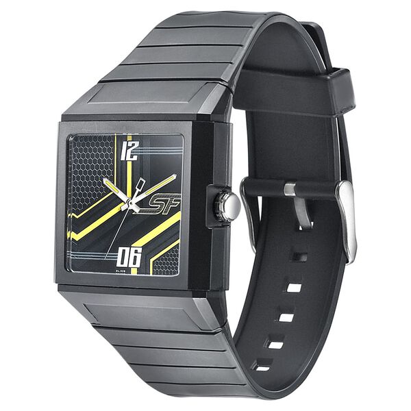 SF Turbo Quartz Analog Black Dial PU Strap Watch for Men - image number 1