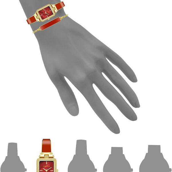Anne Klein Quartz Analog Red Dial Stainless Steel Strap Watch for Women - image number 3