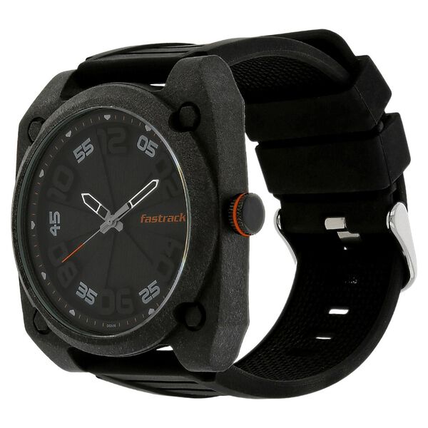 Fastrack Light Weight Quartz Analog Black Dial Silicone Strap Watch for Guys - image number 1