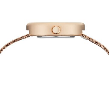 Vyb Muse By Fastrack Quartz Analog White Dial Rose Gold Stainless Steel Strap Watch For Girls