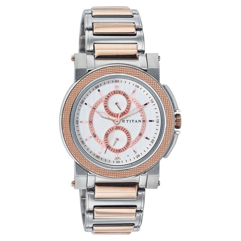 Titan Quartz Multifunction Silver Dial Watch for Men