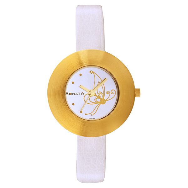 Sonata Quartz Analog Silver Dial Strap Watch for Women - image number 0