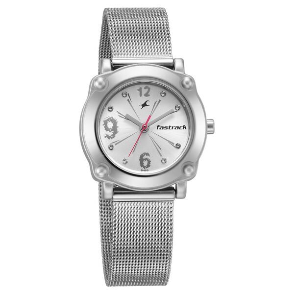 Fastrack Quartz Analog Silver Dial Stainless Steel Strap Watch for Girls - image number 1