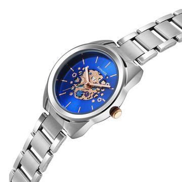Sonata Unveil Quartz Multifunction Blue Dial Stainless Steel Strap Watch for Women
