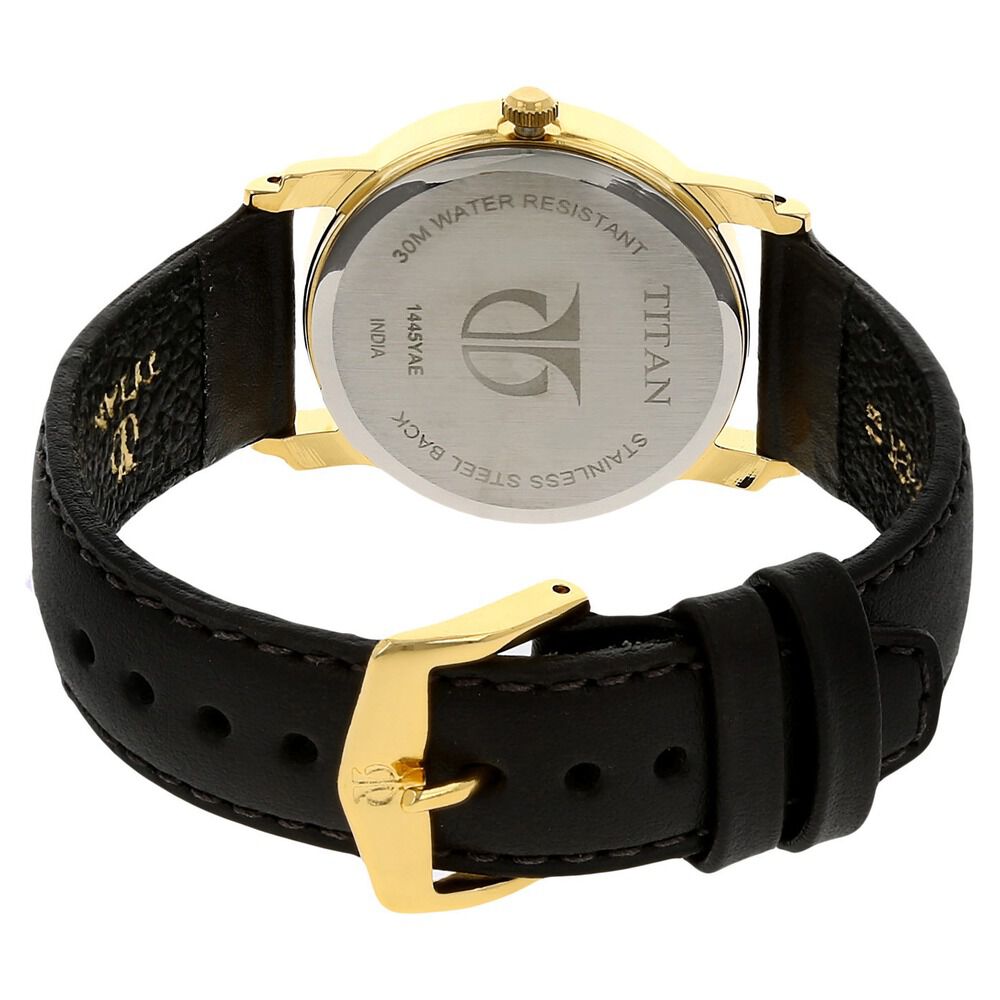 Buy Online Titan White Dial Analog with Day and Date Leather Strap
