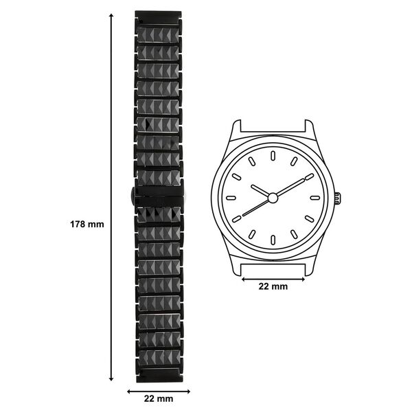 22 mm Black Ceramic & Metal Straps for Men - image number 3
