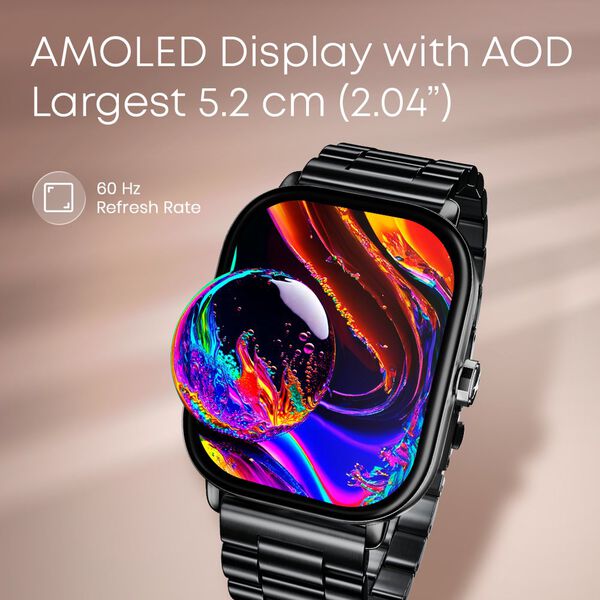 Fastrack Radiant FX2 Luxury Metal Smartwatch with largest 5.1 AMOLED Display with Functional Crown With Black Strap - image number 2