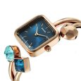 Sonata Aura Quartz Analog Blue Dial Rose Gold Stainless Steel Strap Watch For Women - image number 3