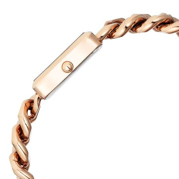Fastrack Vyb Prodigy Quartz Analog White Dial Rose Gold Color Metal Strap Watch For Girls
