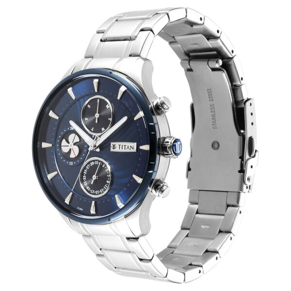 Titan Maritime Blue Dial Quartz Multifunction Stainless Steel Strap watch for Men - image number 3