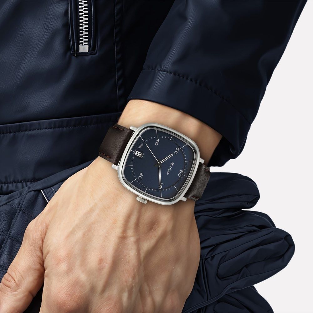 Buy Online Titan Neo Curve Quartz Analog with Date With Date Blue