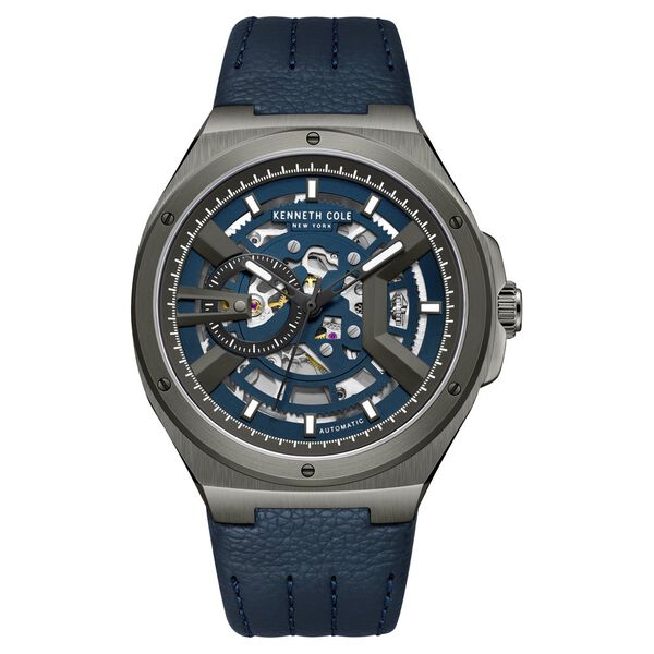 Kenneth Cole Automatic Analog Blue dial Leather Strap Watch for Men - image number 0