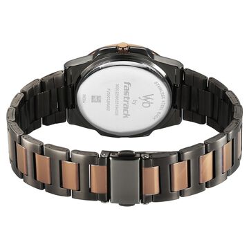 Vyb Nimbus By Fastrack Quartz Analog Grey Dial Two Toned Stainless Steel Strap Watch For Guys