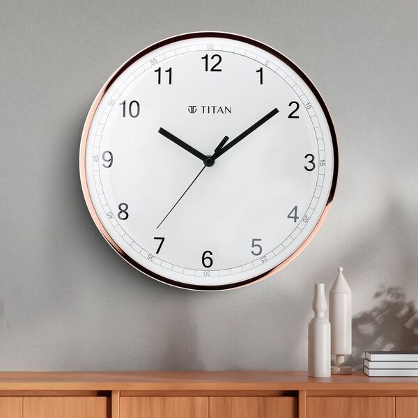 Titan Metallic Luxurious 30.4 cm Wall Clock with Crystal-Clear Domed Glass - image number 0
