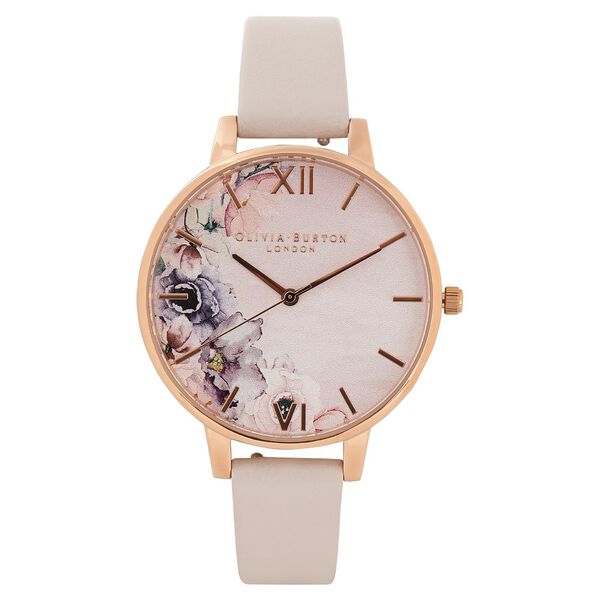 Buy Online Olivia Burton Quartz Analog Pink Dial Leather Strap