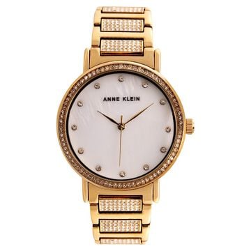 Anne Klein Quartz Analog Mother of Pearl Dial Metal Strap Watch for Women