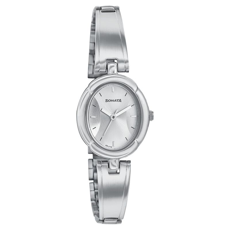 Sonata Essentials Silver Dial Women Watch With Stainless Steel Strap