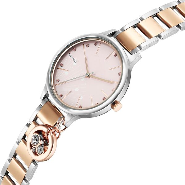 Sonata Blush Quartz Analog Pink dial Stainless Steel Strap Watch for Women - image number 2