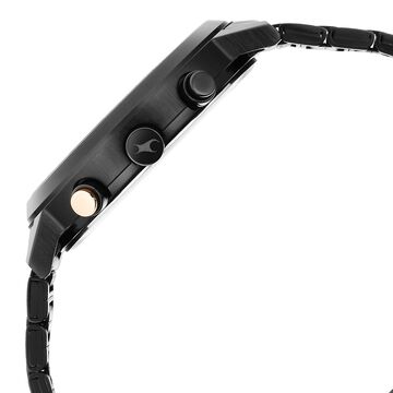 Fastrack Tick Tock Quartz Analog Black Dial With Black Stainless steel Strap Watch for Guys