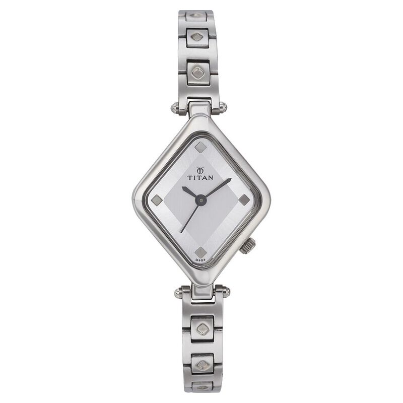 Titan Quartz Analog Silver Dial Watch for Women