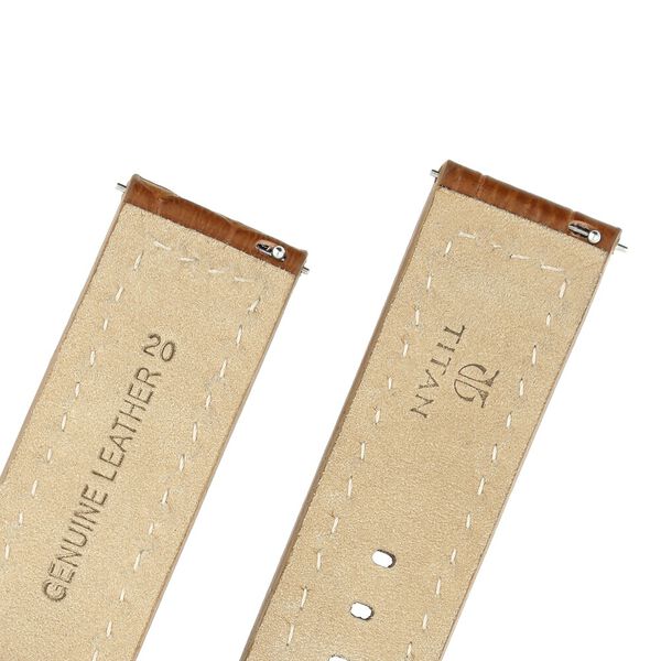 20 mm Tan Genuine Leather Strap for Men - image number 4