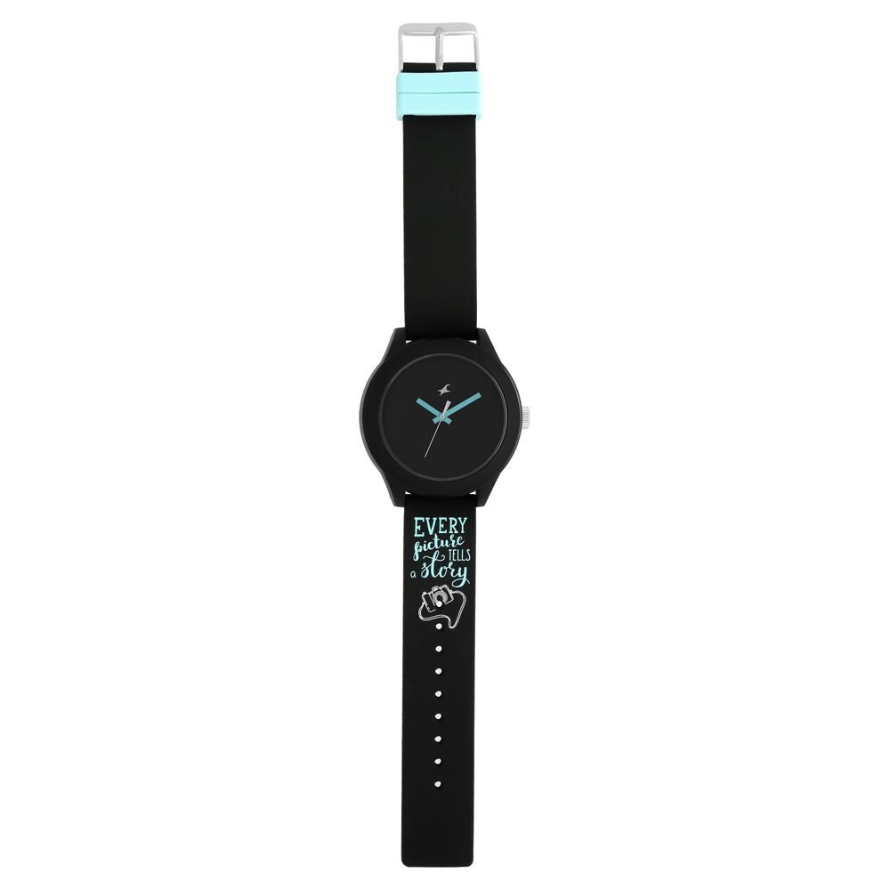 Fastrack Road Trip Quartz Analog Black Dial Silicone Strap Unisex Watch