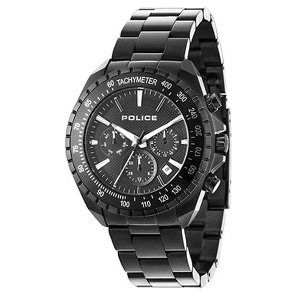 Buy Online Police Quartz Multifunction Black Dial Metal Strap
