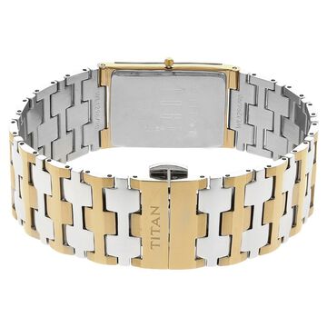 Titan Edge Quartz Analog White Dial Two toned Stainless Steel Strap Watch For Men