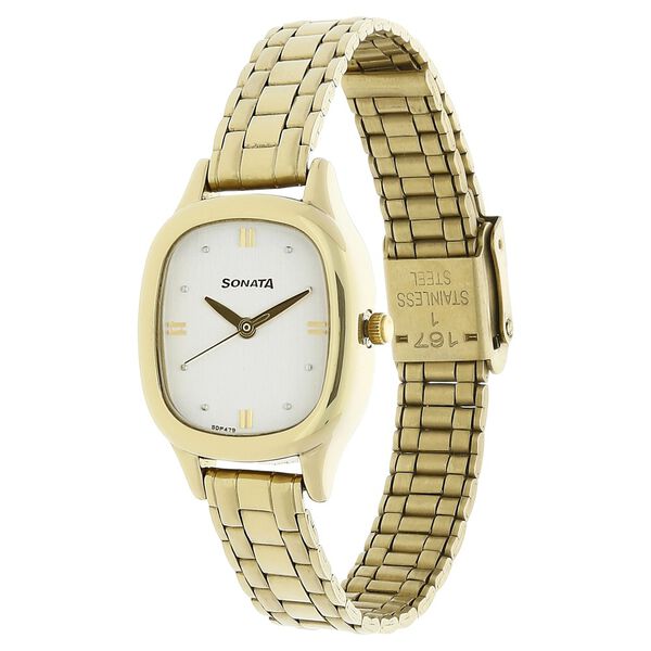 Sonata Quartz Analog Silver Dial Stainless Steel Strap Watch for Women - image number 1