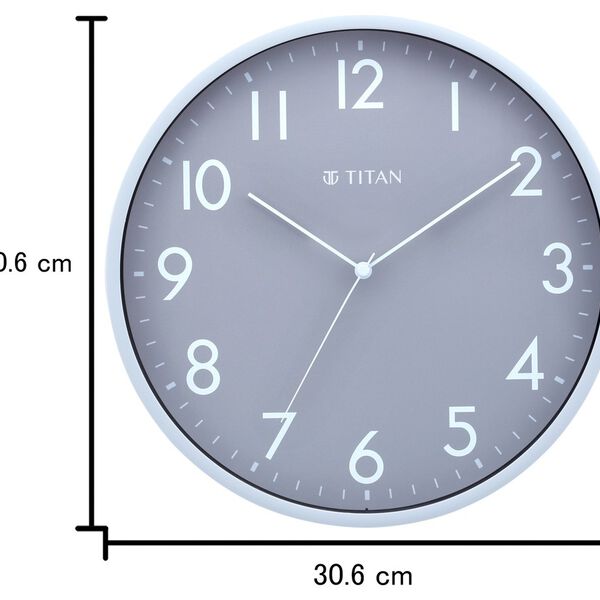 Titan Silent Sophistication: Grey Clock with Striking Contrast - image number 5