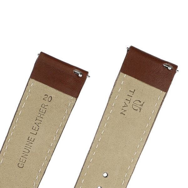 20 mm Brown Genuine Leather Strap for Men - image number 4