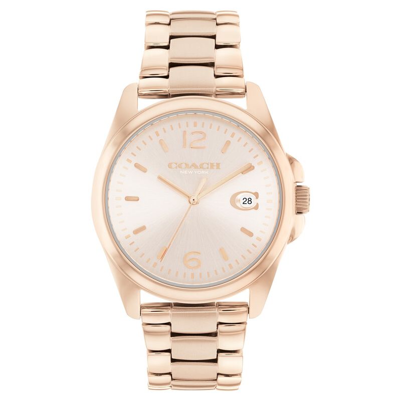Coach Quartz Analog Rose Gold Dial Stainless Steel Strap Watch for Women - image number 0