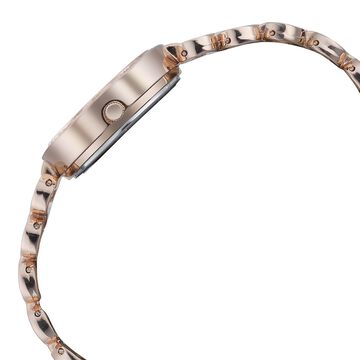 Sonata Poze Quartz Analog Pink Dial Rose Gold Color Metal Strap Watch For Women