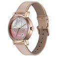 Fastrack Style Up Quartz Analog Pink Mother Of Pearl Dial Pink Leather Strap Watch For Girls - image number 2