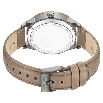 Kenneth Cole Automatic Grey Dial Brown Colour Leather Strap Watch For Men