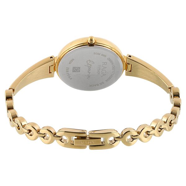 Titan Raga Espana Champagne Dial Women Watch With Metal Strap - image number 3