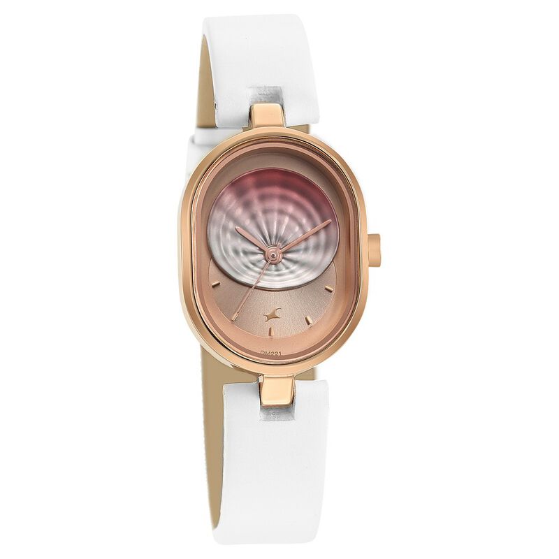 Fastrack Uptown Retreat Quartz Analog Pink Dial Leather Strap Watch for Girls - image number 1