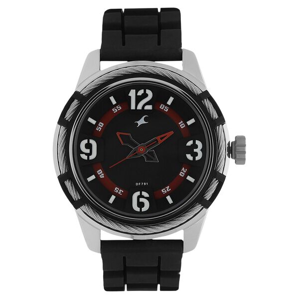 Fastrack Quartz Analog Black Dial Plastic Strap Watch for Guys - image number 0