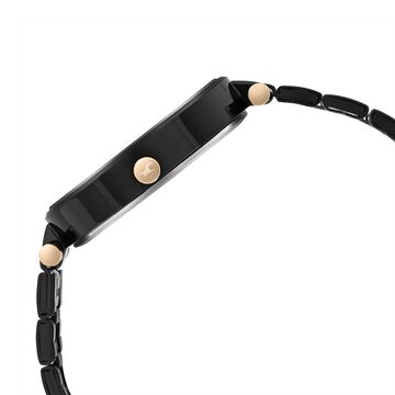 Fastrack MetaWe Quartz Analog Black Dial Stainless Steel Strap Watch For Girls