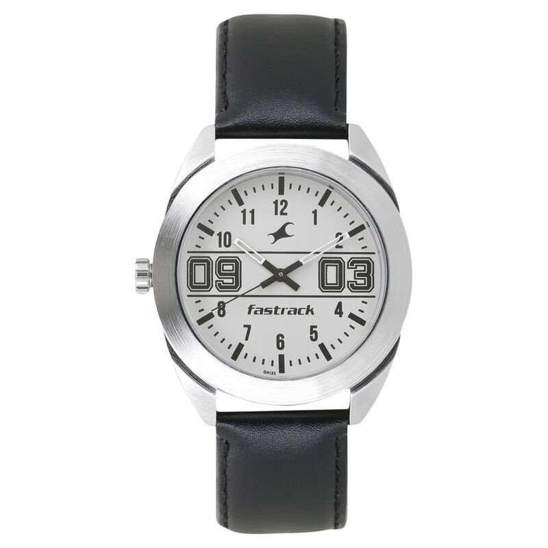 Fastrack Varsity Quartz Analog Grey Dial Leather Strap Watch for Guys