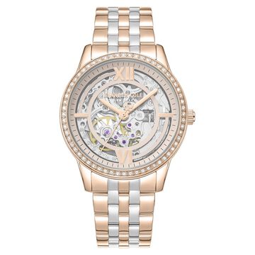 Kenneth Cole Automatic Automatic Rose Gold Dial Two Toned Stainless Steel Strap Watch For Women