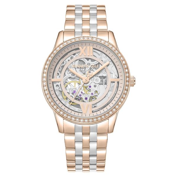 Kenneth Cole Automatic Automatic Rose Gold Dial Two Toned Stainless Steel Strap Watch For Women - image number 0